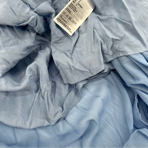 h&m Blue Pleated Lined Maxi Dress Size 2 Women’s - Picture 4 of 10